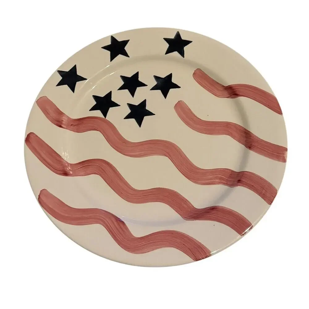 VTG Lillian Vernon Patriotic Plates 4 Stars Stripes July 4th Memorial‎ Labor Day